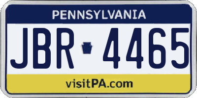 PA license plate JBR4465