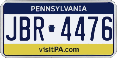 PA license plate JBR4476