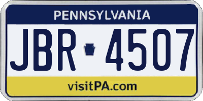PA license plate JBR4507