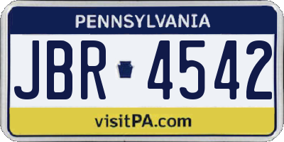 PA license plate JBR4542