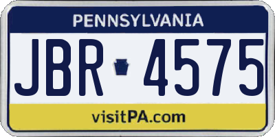PA license plate JBR4575