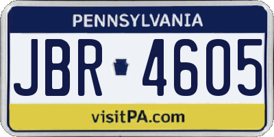 PA license plate JBR4605