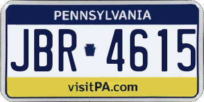 PA license plate JBR4615
