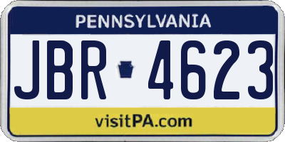 PA license plate JBR4623
