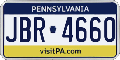 PA license plate JBR4660