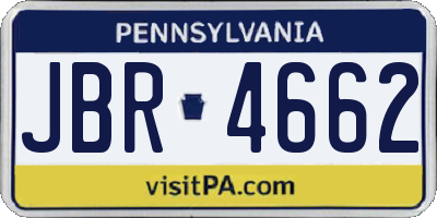 PA license plate JBR4662