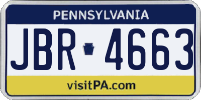 PA license plate JBR4663