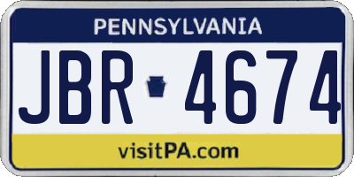 PA license plate JBR4674