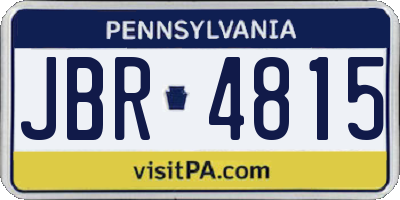 PA license plate JBR4815