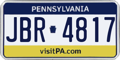 PA license plate JBR4817