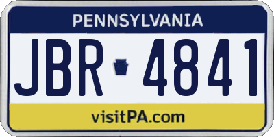 PA license plate JBR4841