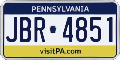 PA license plate JBR4851