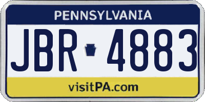 PA license plate JBR4883