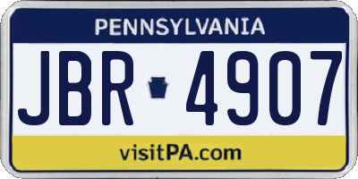 PA license plate JBR4907