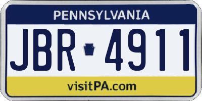 PA license plate JBR4911