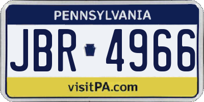 PA license plate JBR4966
