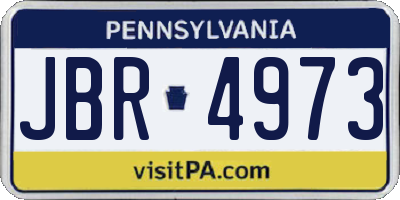 PA license plate JBR4973