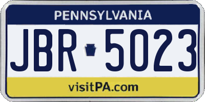 PA license plate JBR5023