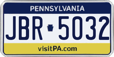 PA license plate JBR5032
