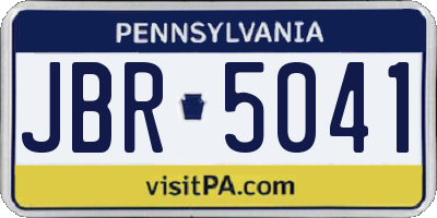 PA license plate JBR5041
