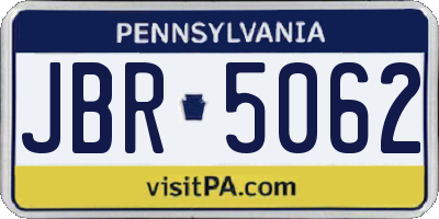 PA license plate JBR5062