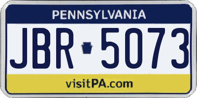 PA license plate JBR5073
