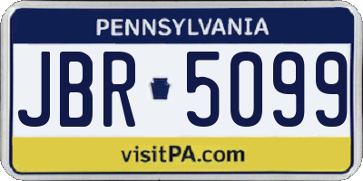 PA license plate JBR5099