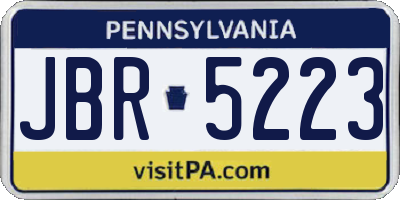 PA license plate JBR5223