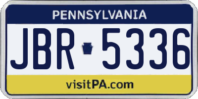 PA license plate JBR5336