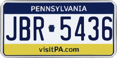 PA license plate JBR5436