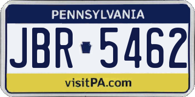 PA license plate JBR5462