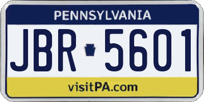 PA license plate JBR5601