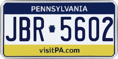PA license plate JBR5602