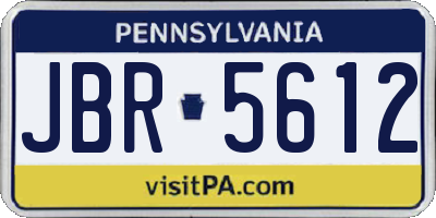 PA license plate JBR5612