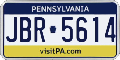 PA license plate JBR5614
