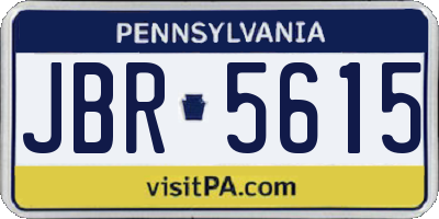 PA license plate JBR5615