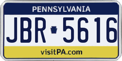 PA license plate JBR5616