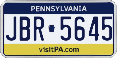 PA license plate JBR5645