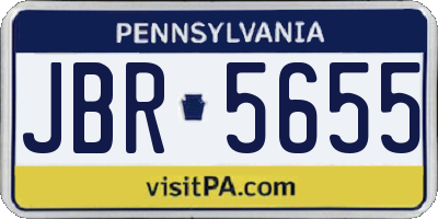 PA license plate JBR5655