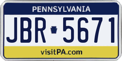 PA license plate JBR5671