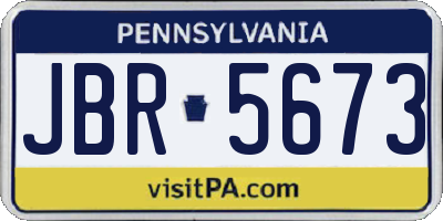 PA license plate JBR5673