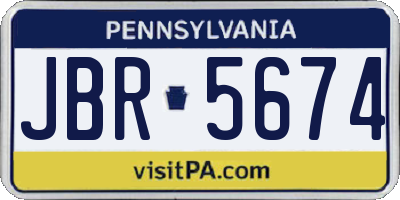 PA license plate JBR5674