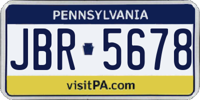 PA license plate JBR5678