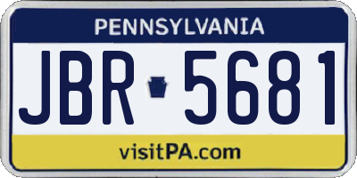 PA license plate JBR5681