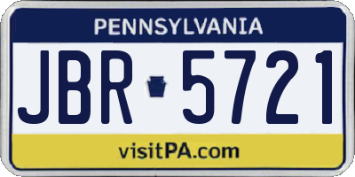 PA license plate JBR5721