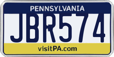 PA license plate JBR574