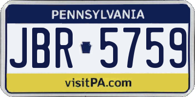 PA license plate JBR5759