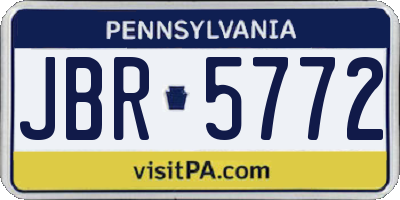 PA license plate JBR5772