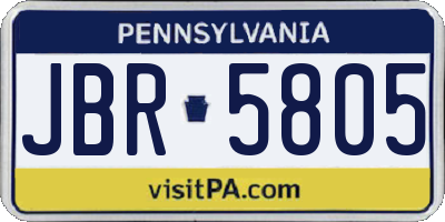 PA license plate JBR5805