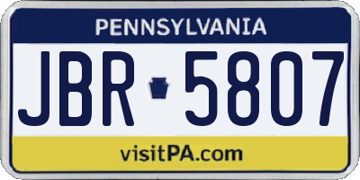 PA license plate JBR5807